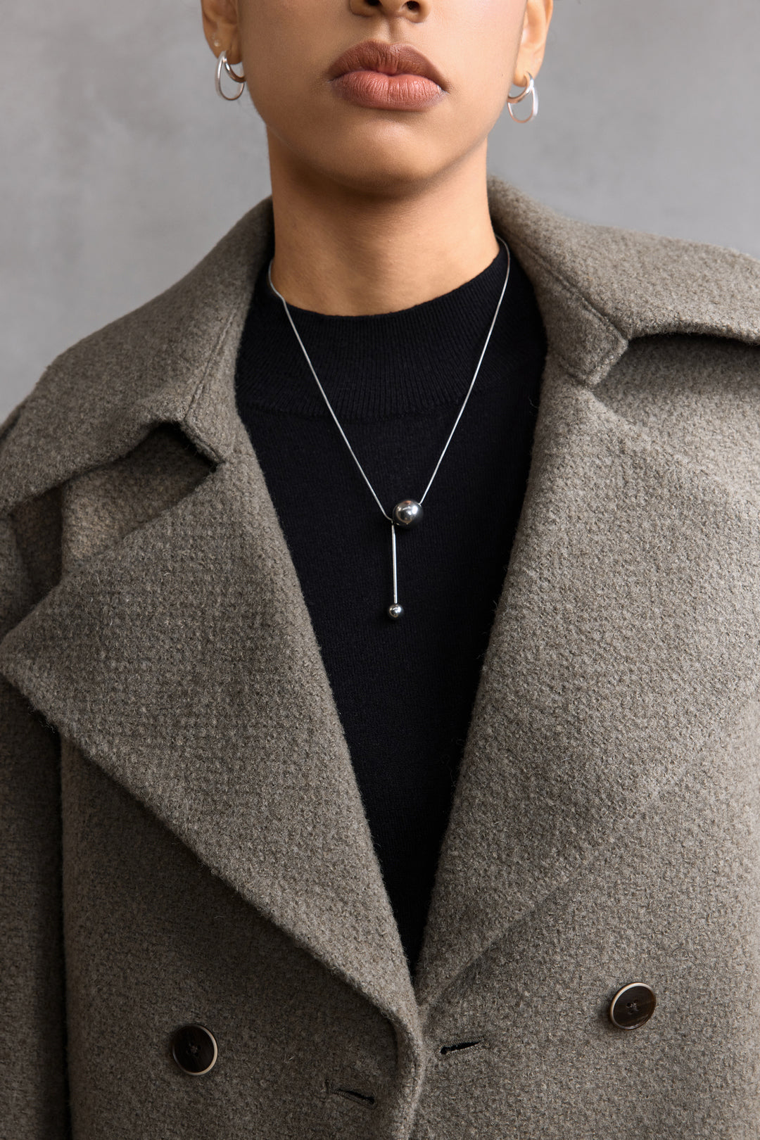 Lapel Collar Long Sleeve Coat