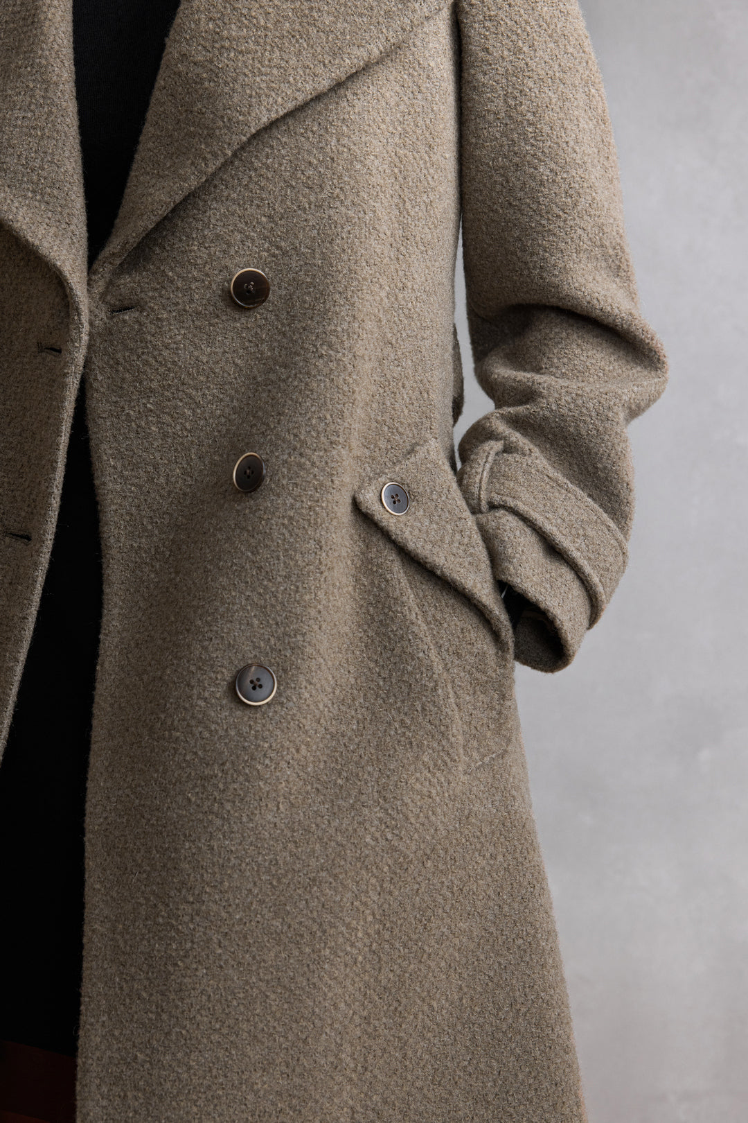 Lapel Collar Long Sleeve Coat