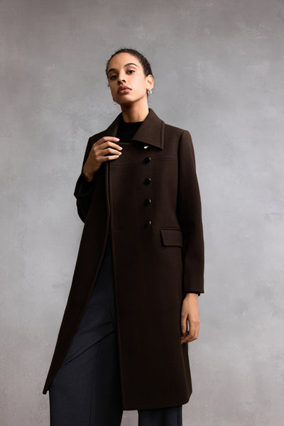 G2000 WOMAN-wool-lapel-collar-coat-58295010-Brown