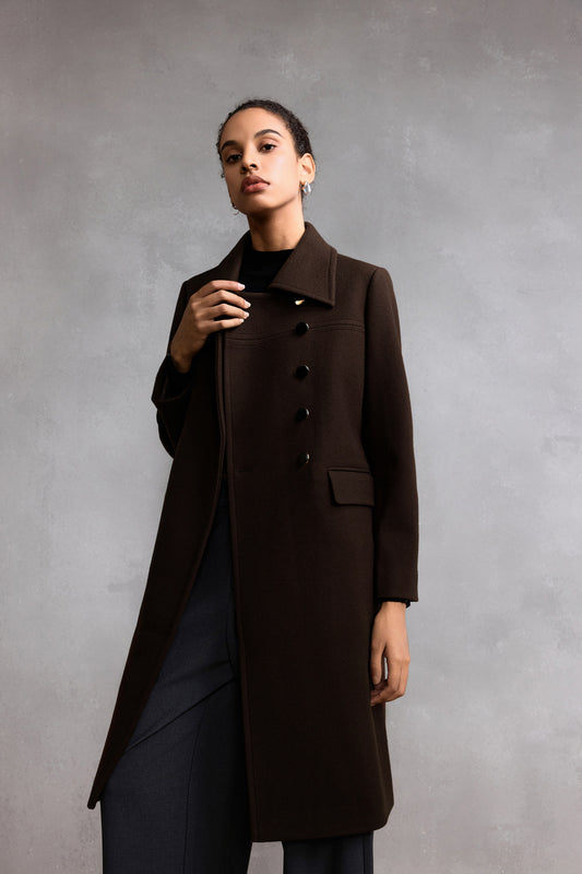 G2000 WOMAN-wool-lapel-collar-coat-58295010-Brown