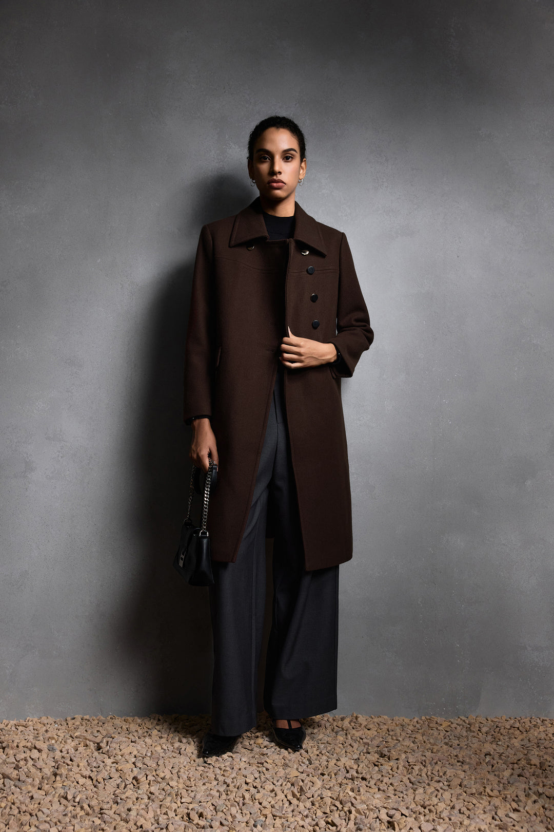 Wool Lapel Collar Coat