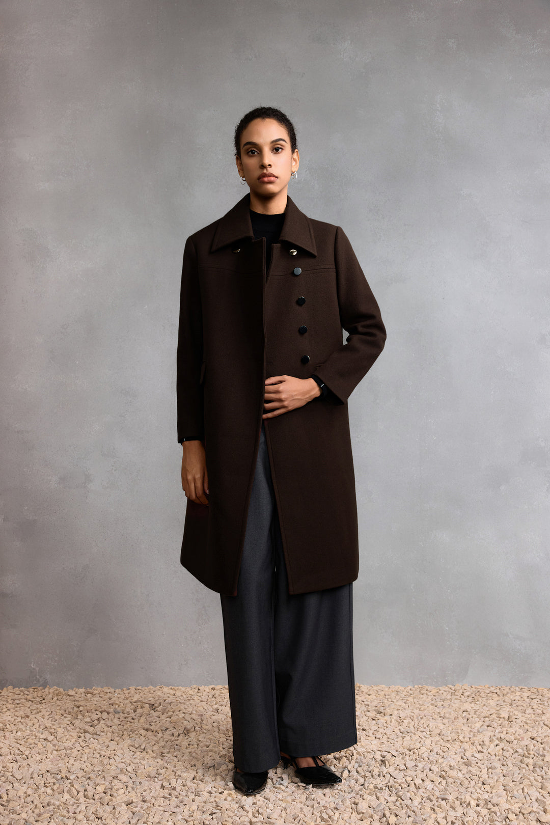 Wool Lapel Collar Coat
