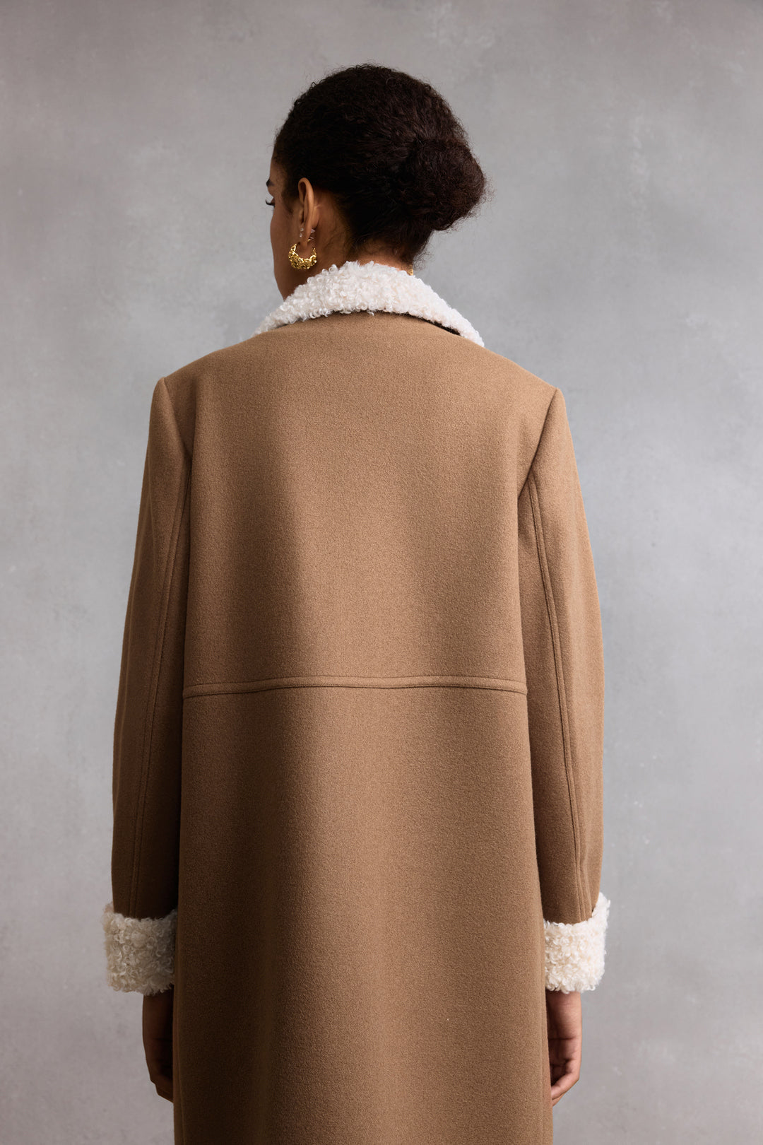 Lapel Collar Long Sleeve Coat