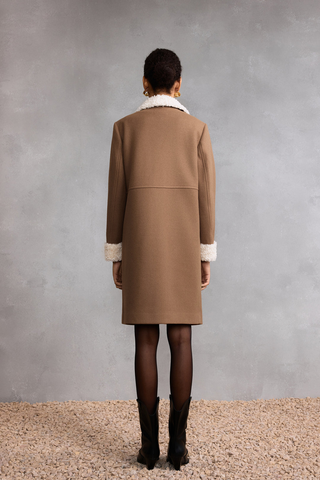 Lapel Collar Long Sleeve Coat