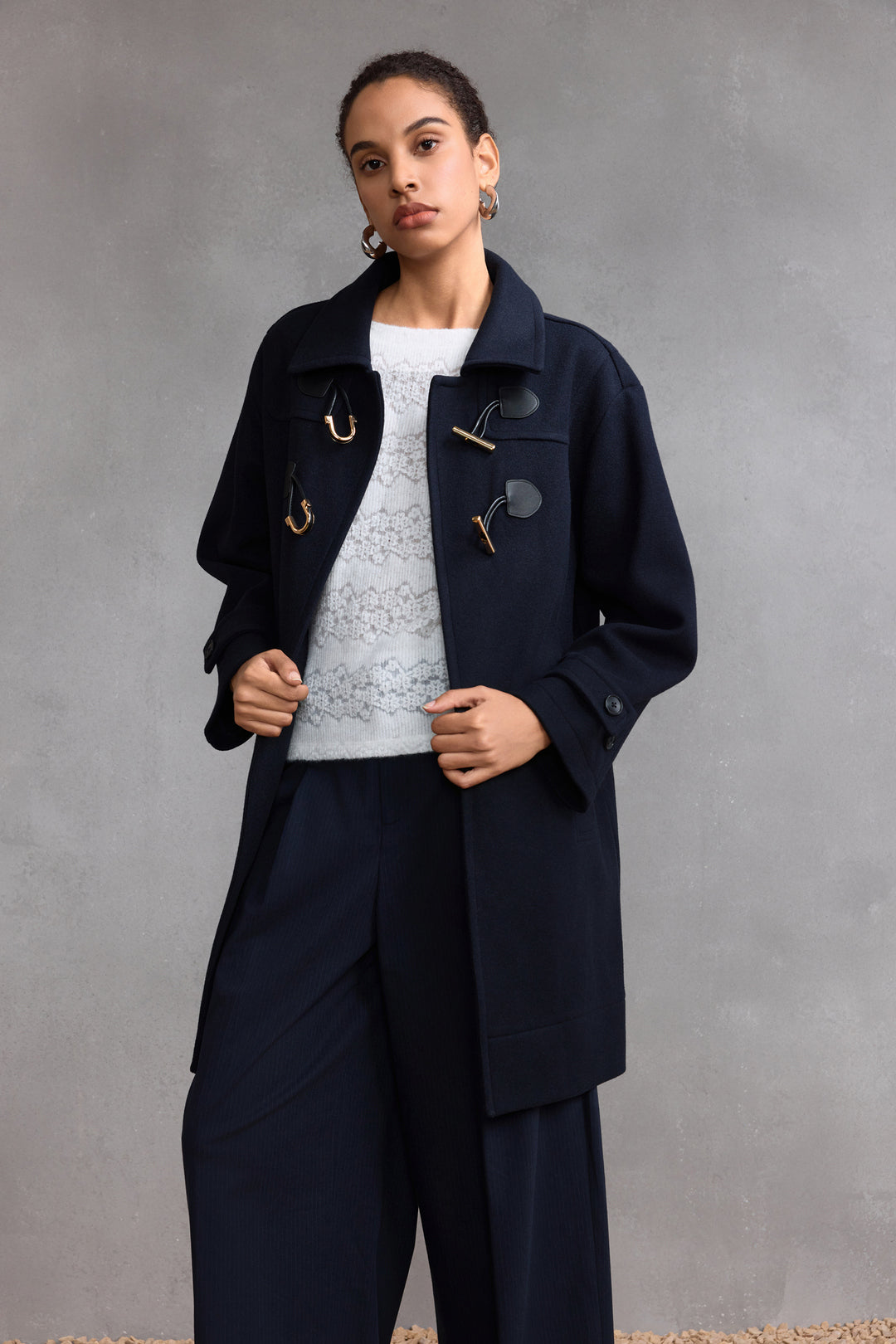 G2000 WOMAN-wool-lapel-collar-coat-58295030-Blue