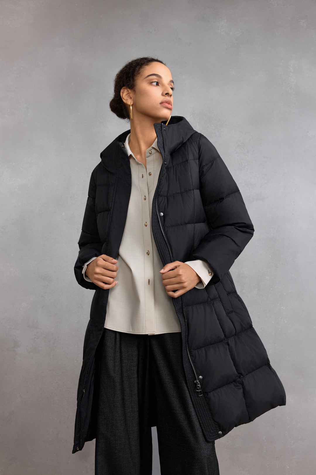 G2000 WOMAN-teflon-hooded-down-jacket-58299401-Black