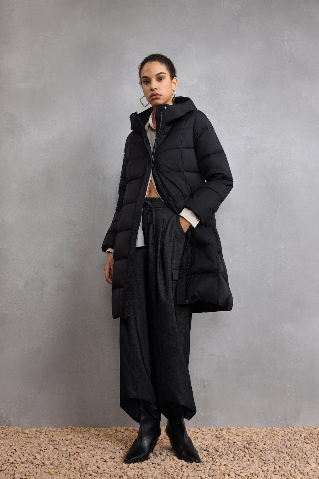 Teflon Hooded Down Jacket