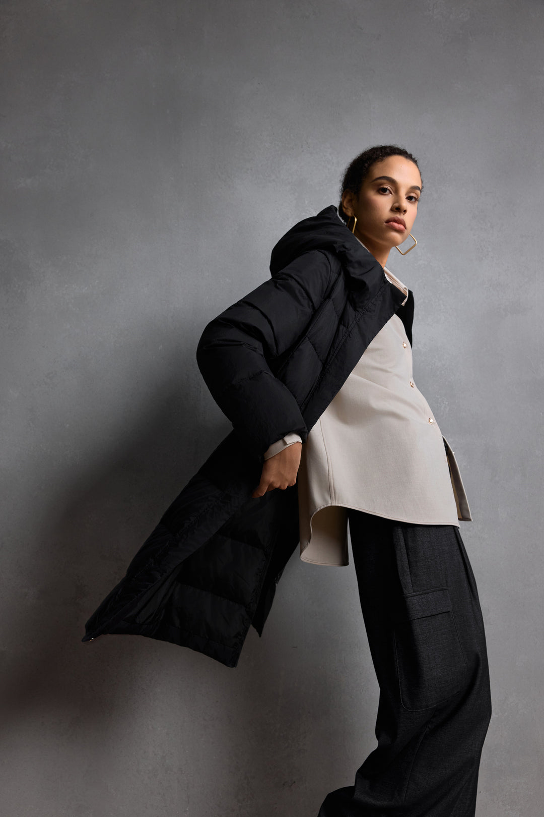 Teflon Hooded Down Jacket