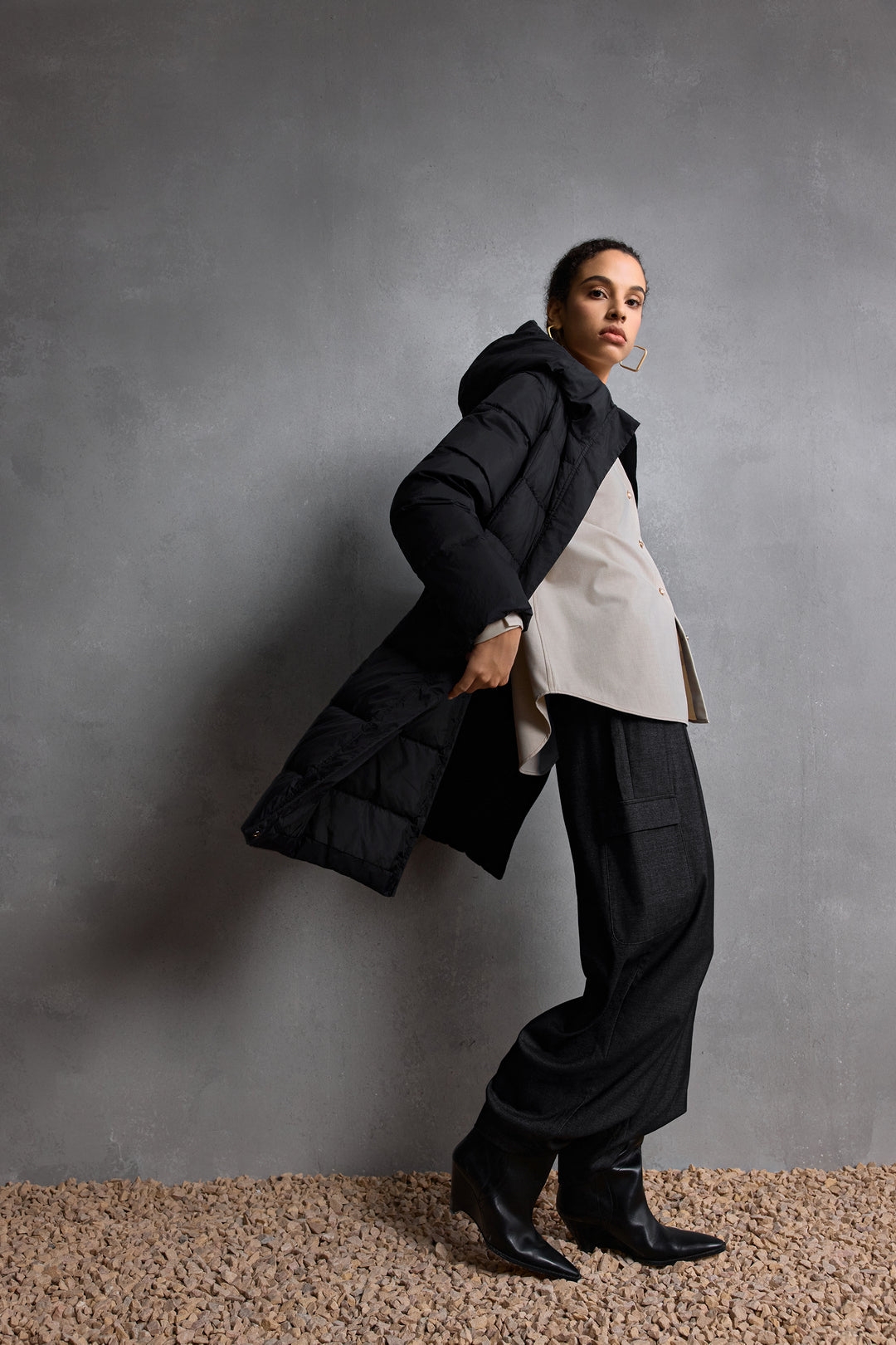 Teflon Hooded Down Jacket