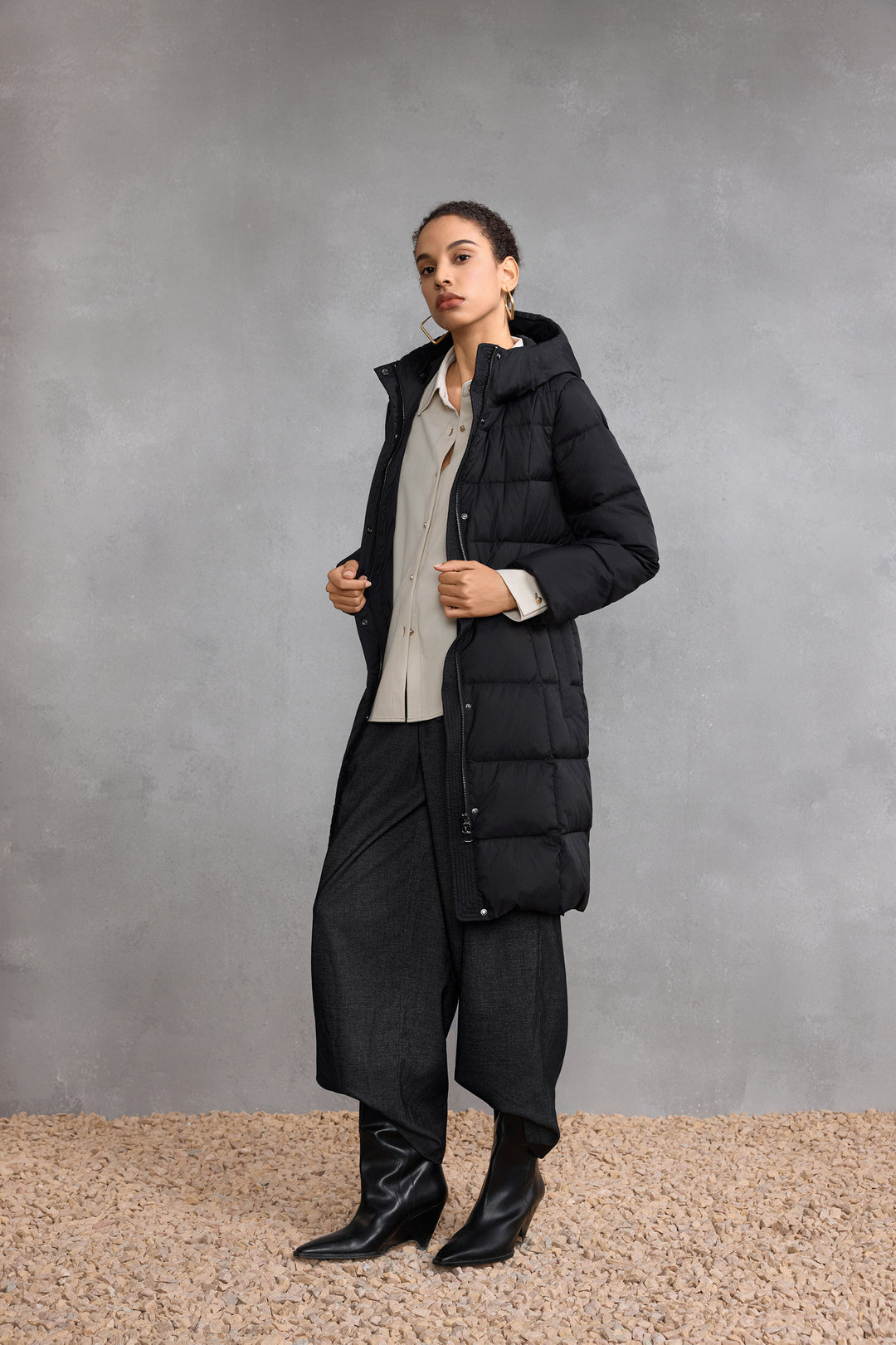 Teflon Hooded Down Jacket