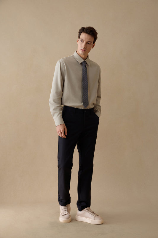 Pure Cotton Long-Sleeve Casual Shirt