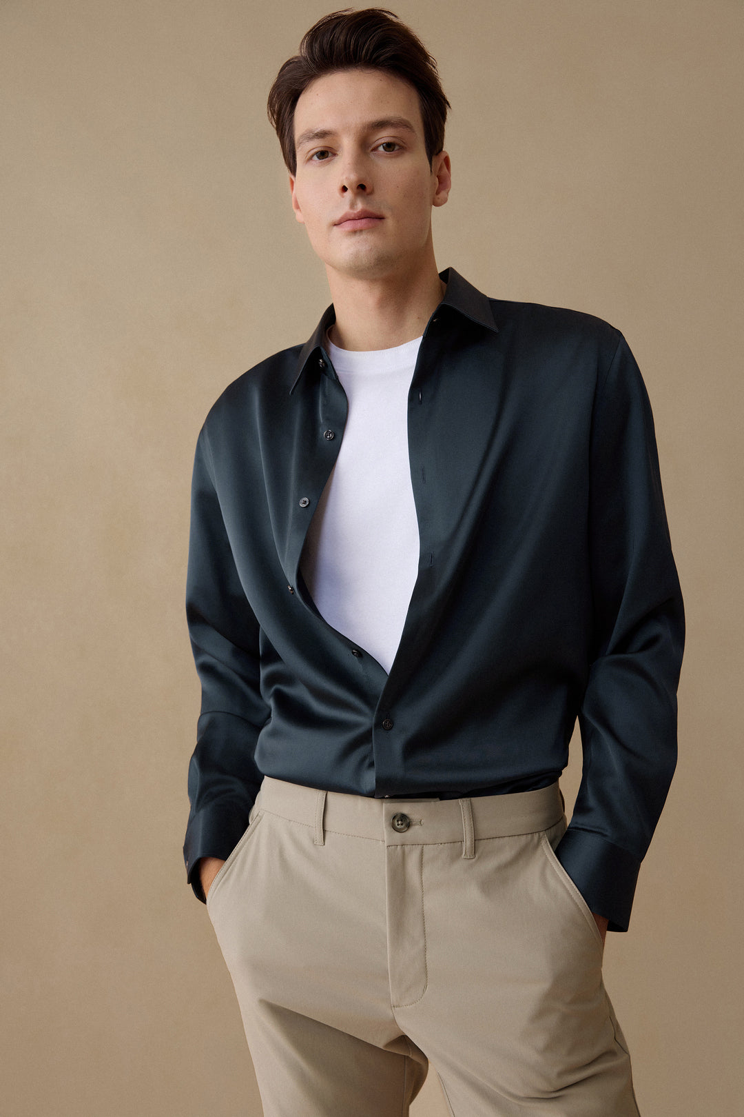 G2000 MAN-sateen-long-sleeve-dress-shirt-59122592-Green