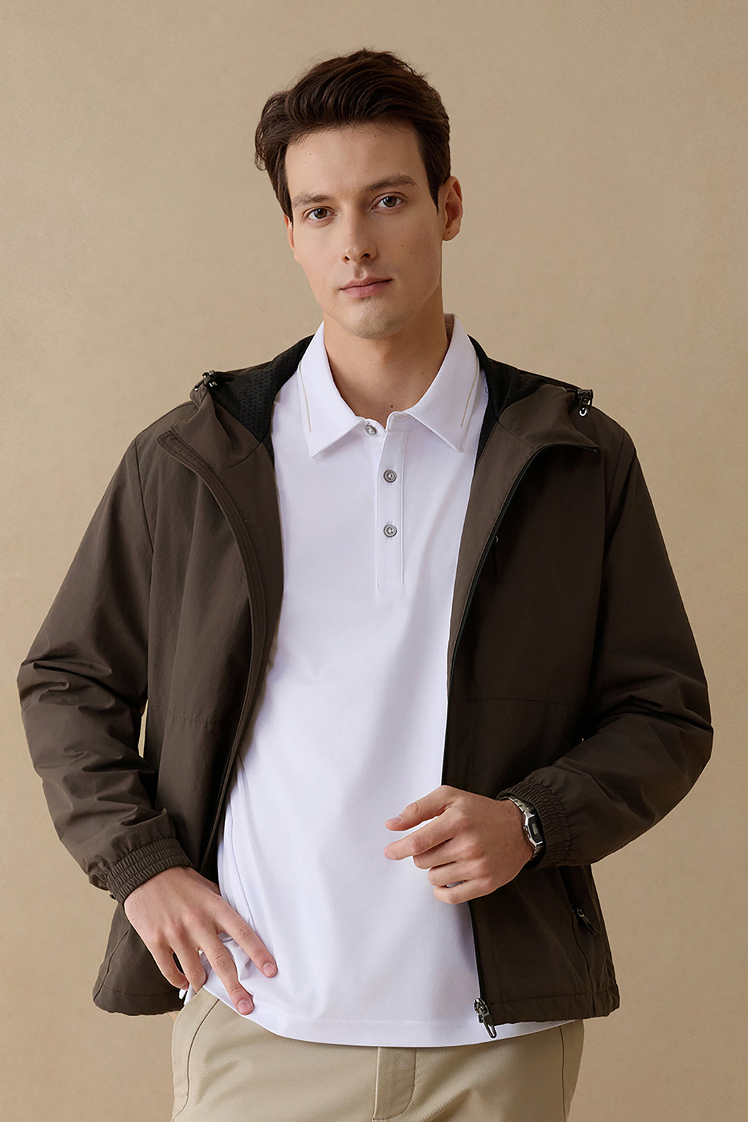 G2000 MAN-hooded-jacket-59186054-Brown