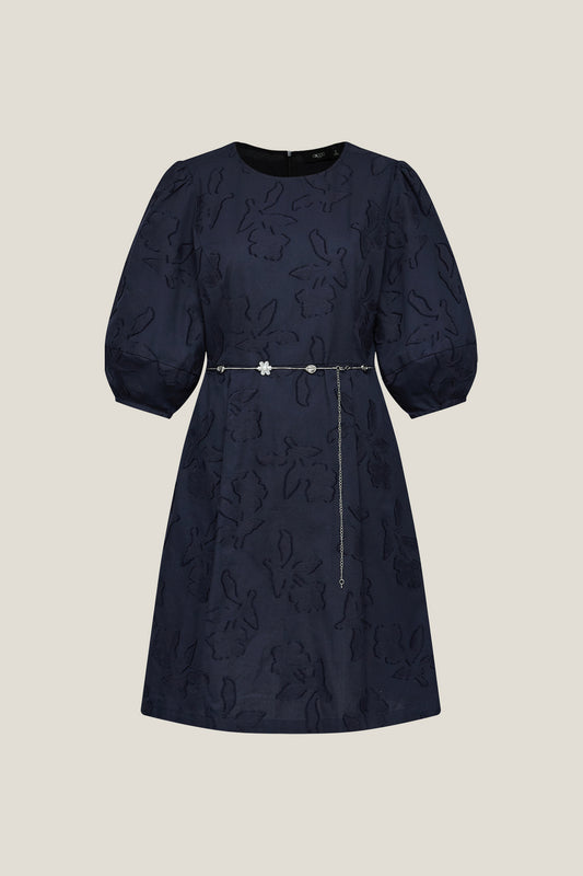 G2000 WOMAN-round-neck-three-quarter-sleeve-dress-59233032-Blue