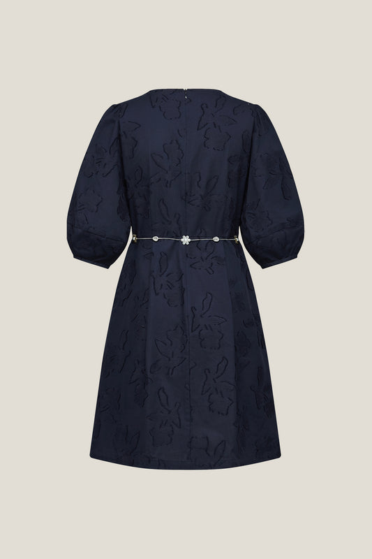 Round Neck Three Quarter Sleeve Dress