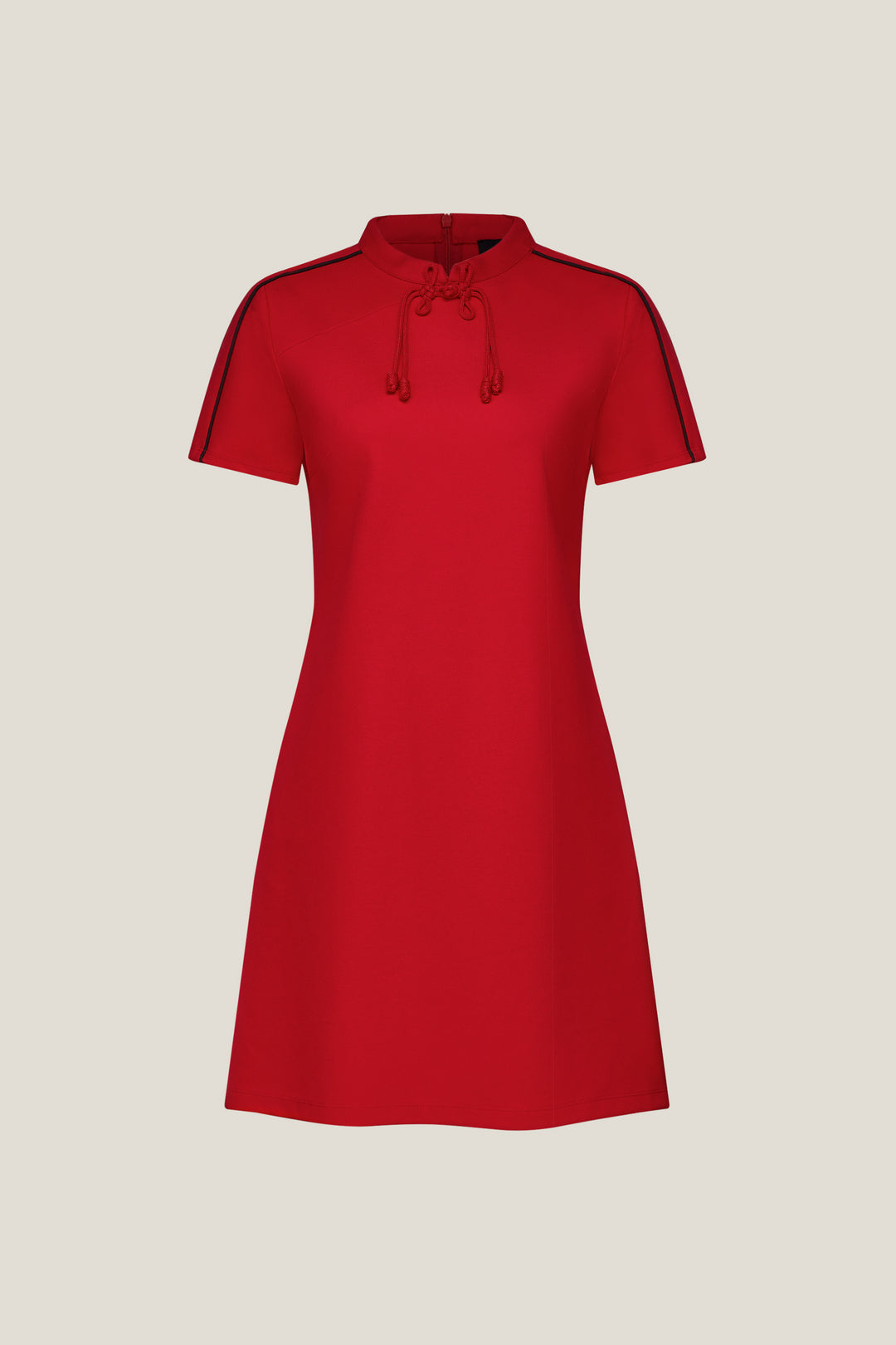 G2000 WOMAN-mandarin-collar-short-sleeve-dress-59236092-Red