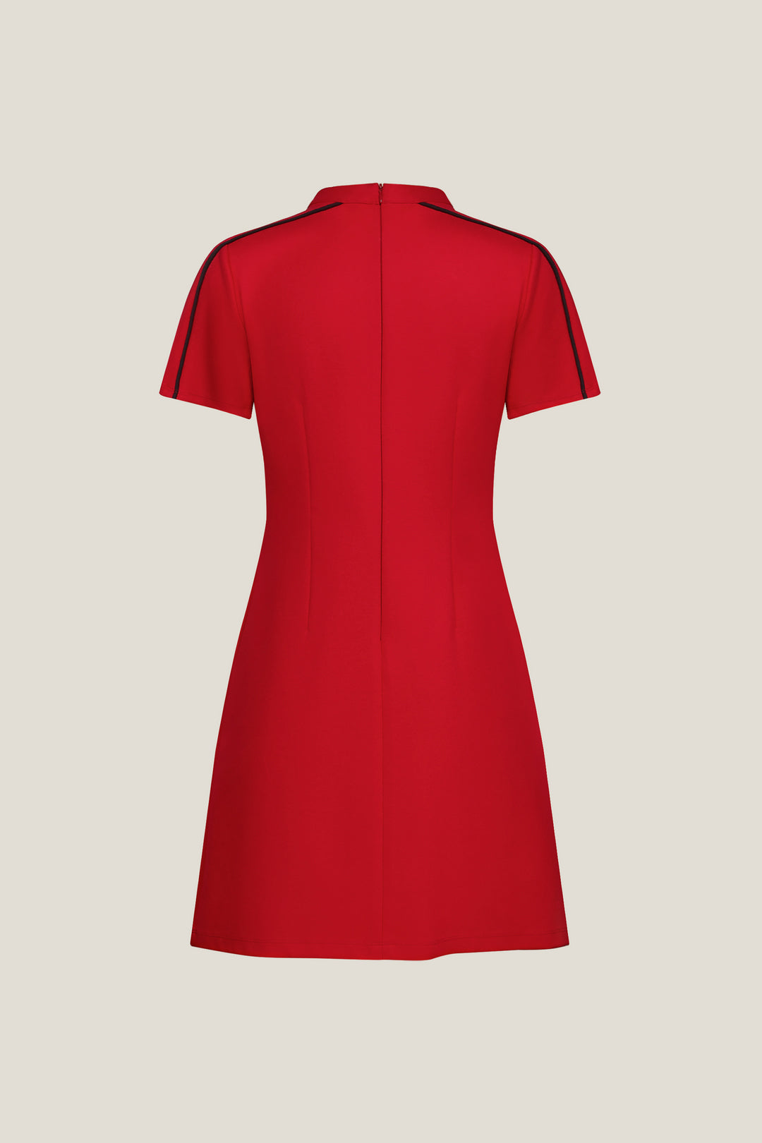 Mandarin Collar Short Sleeve Dress
