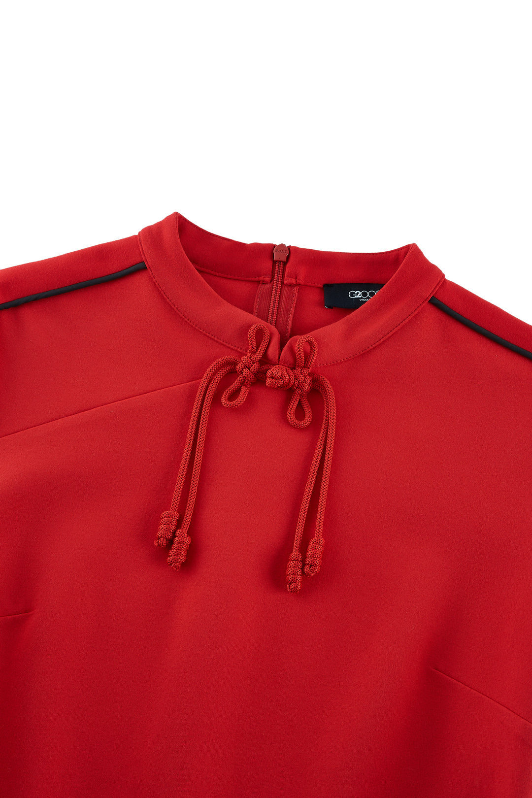 Mandarin Collar Short Sleeve Dress