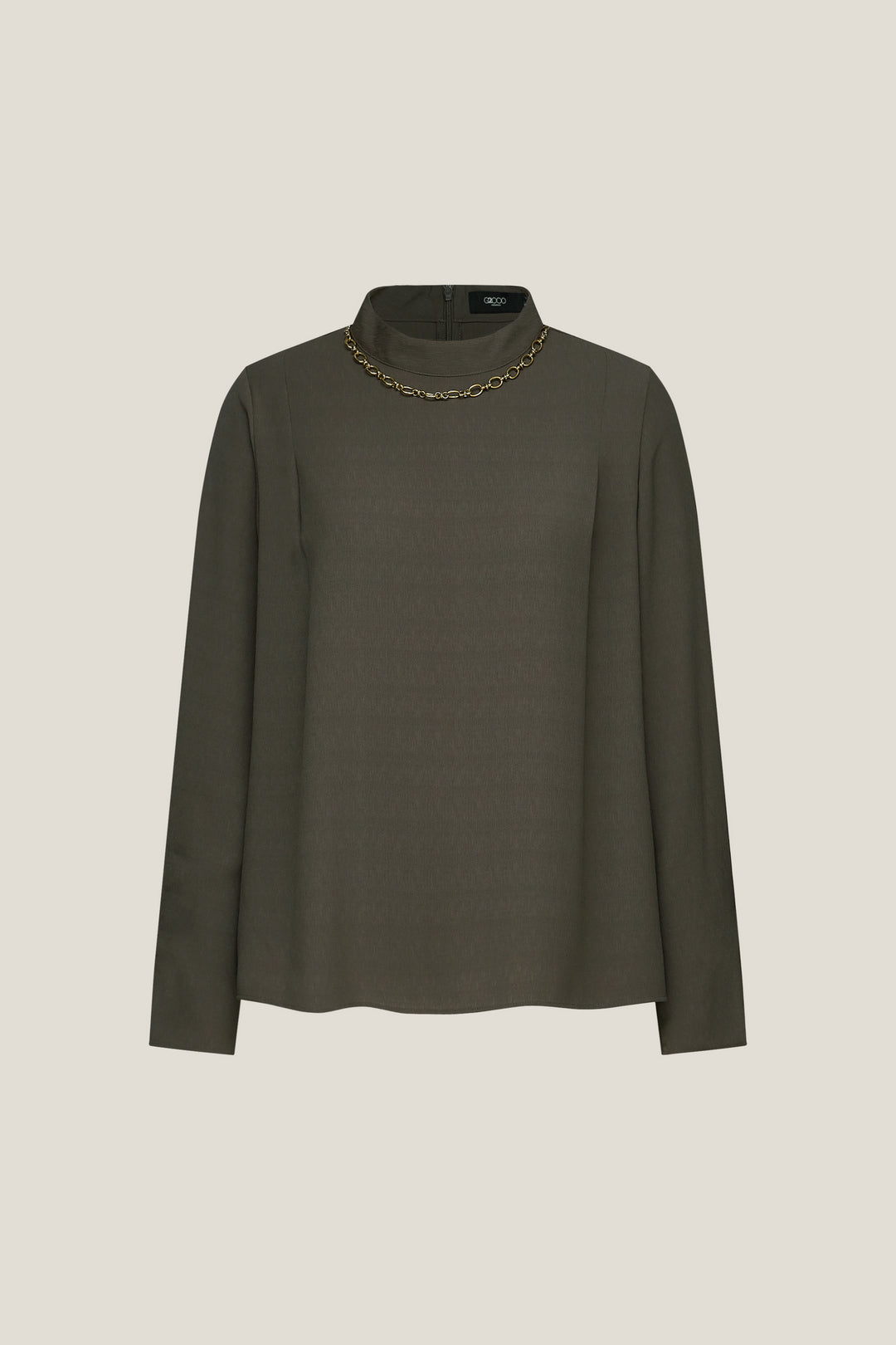 G2000 WOMAN-stand-collar-long-sleeve-blouse-59241061-Green