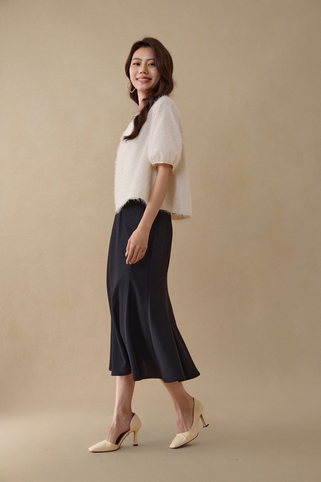 Textured Round Neck Blouse