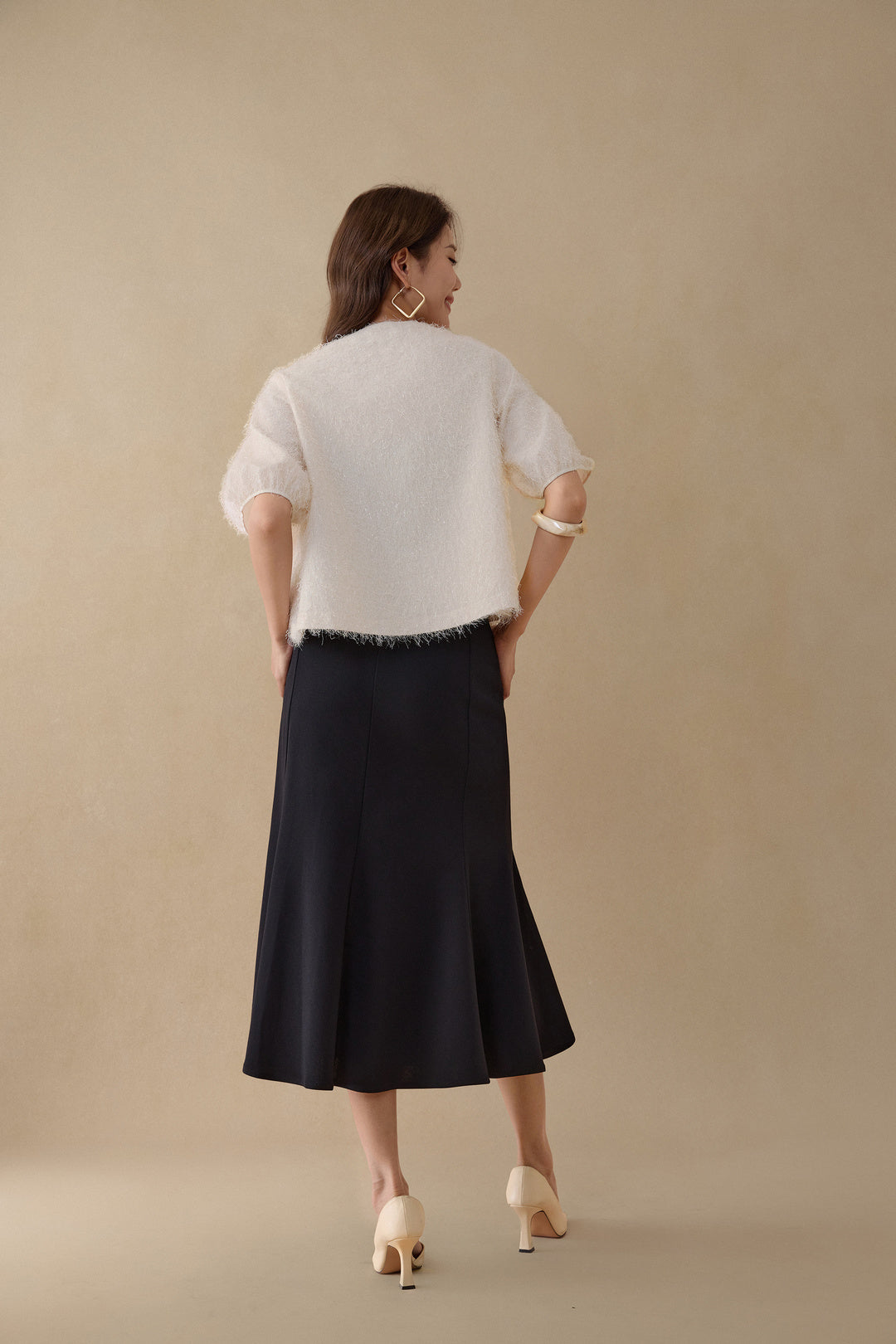 Textured Round Neck Blouse