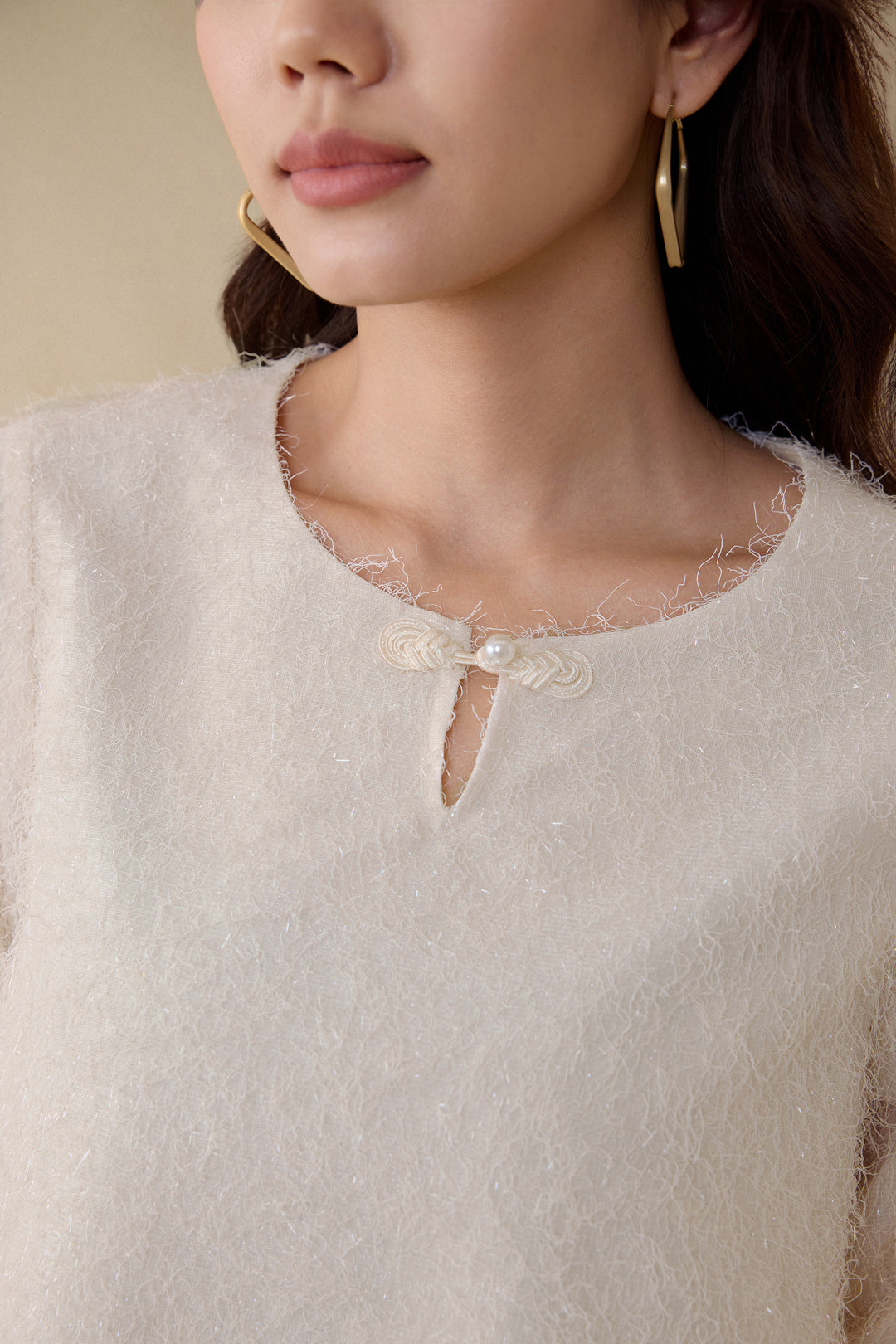 Textured Round Neck Blouse