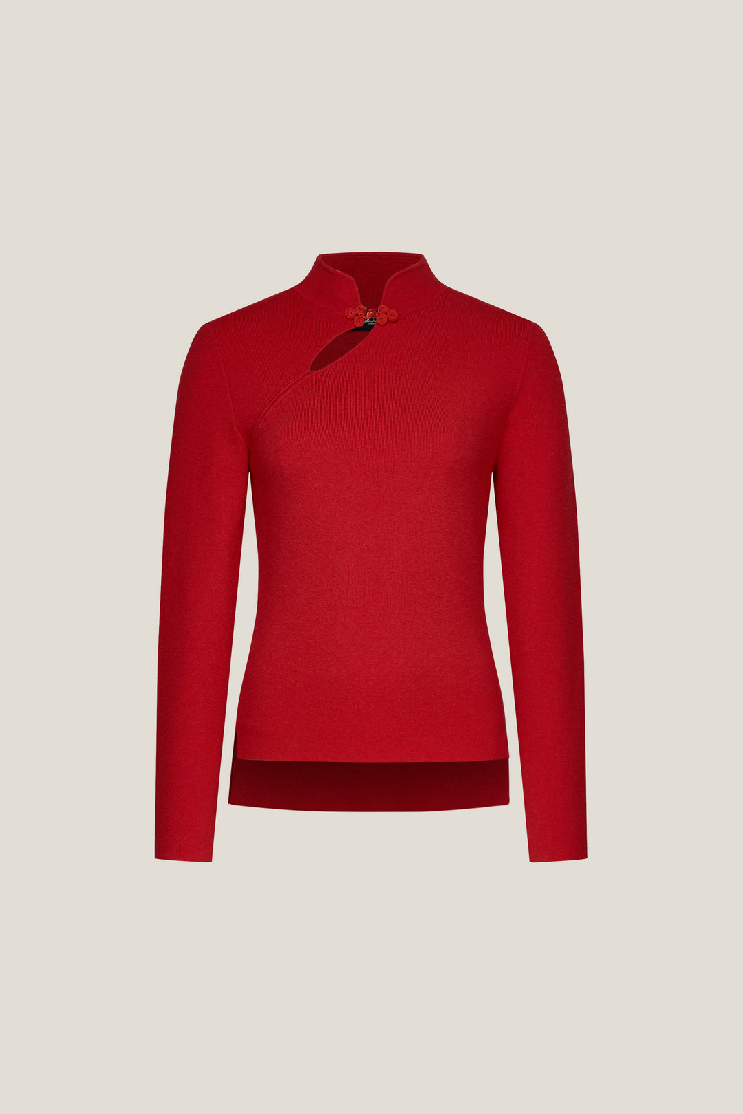 G2000 WOMAN-mandarin-collar-long-sleeve-knit-sweater-59275011-Red
