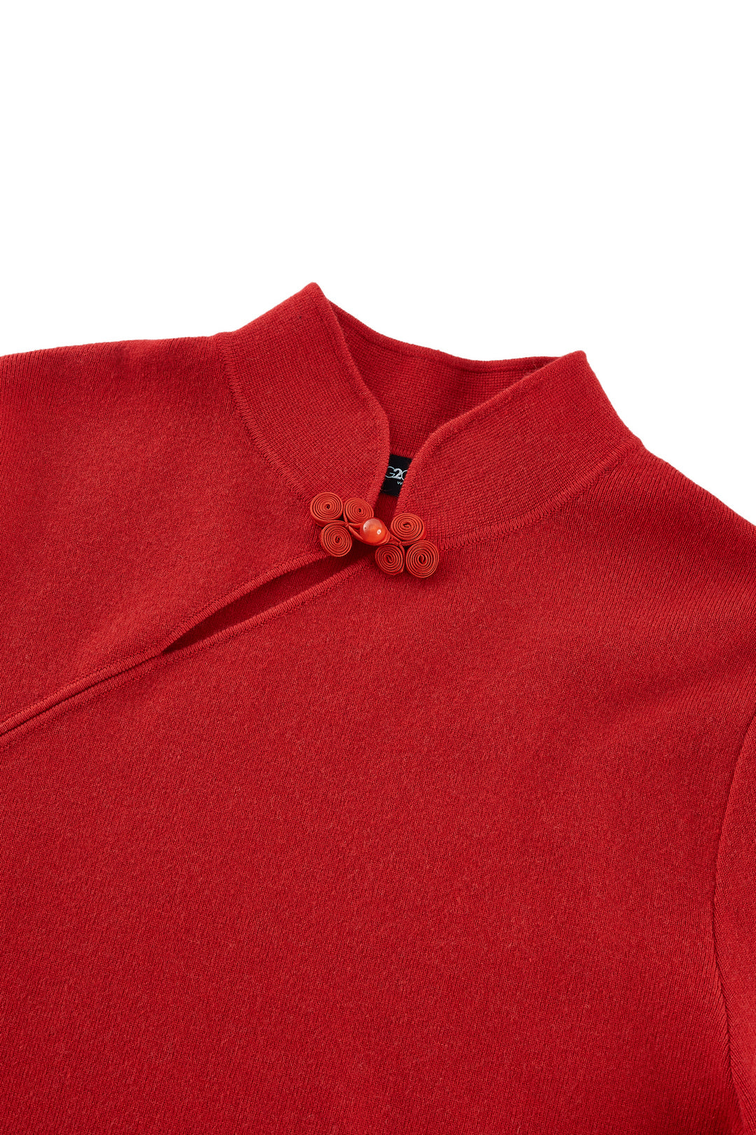 Mandarin Collar Long Sleeve Knit Sweater