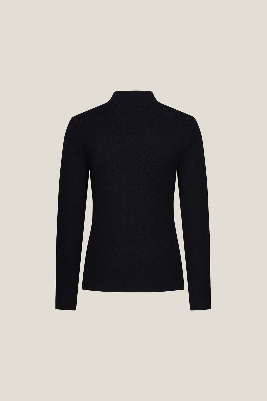 Mandarin Collar Long Sleeve Knit Sweater