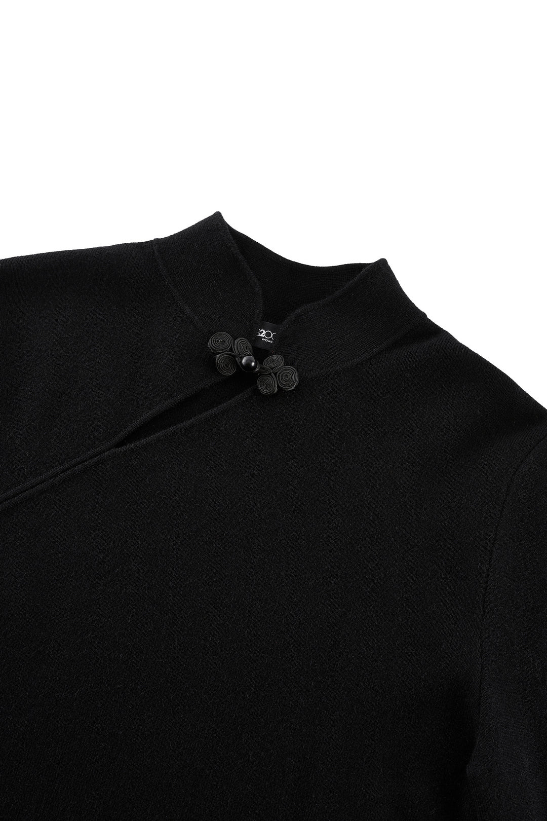 Mandarin Collar Long Sleeve Knit Sweater