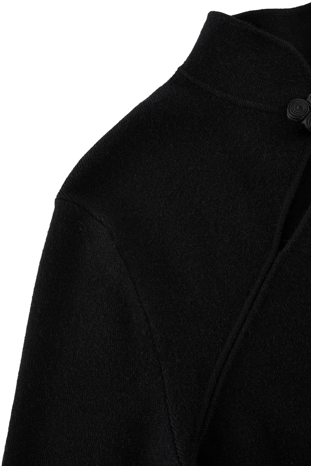 Mandarin Collar Long Sleeve Knit Sweater