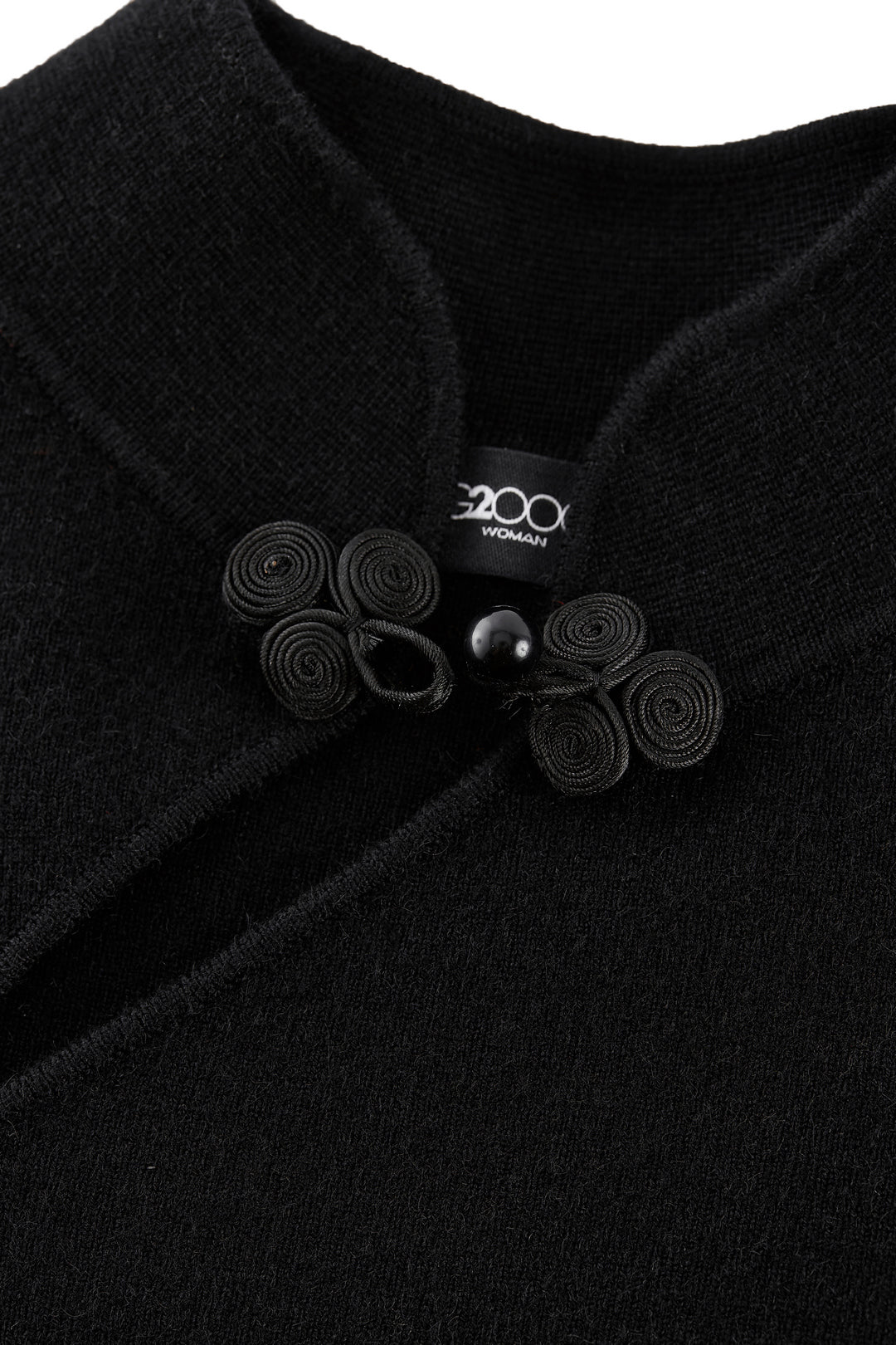 Mandarin Collar Long Sleeve Knit Sweater