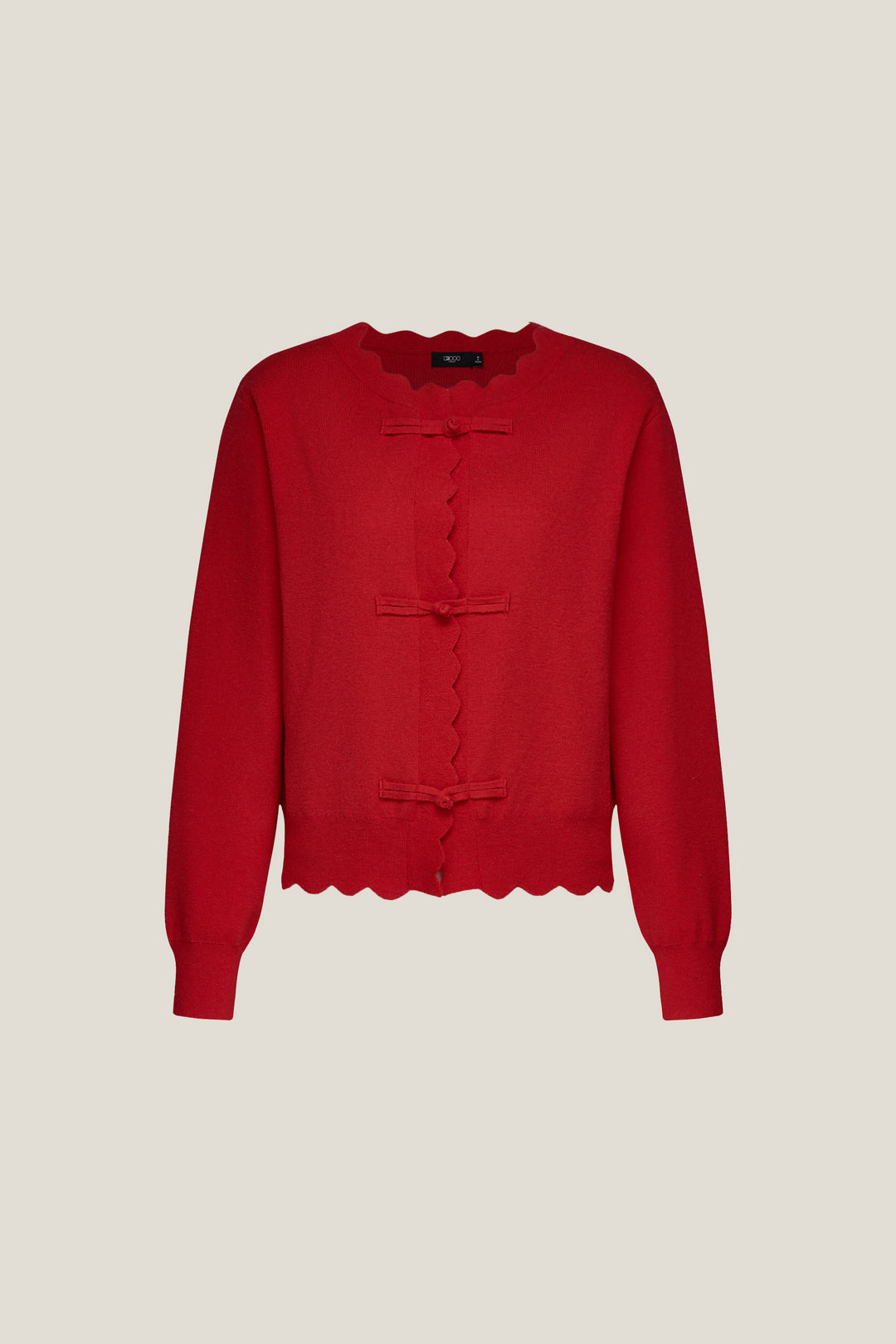 G2000 WOMAN-round-neck-long-sleeve-cardigan-59275301-Red