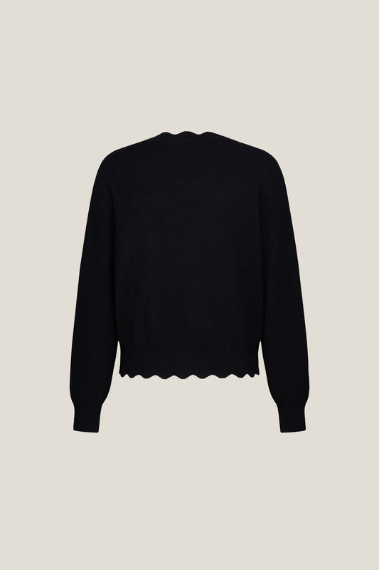 Round Neck Long Sleeve Cardigan