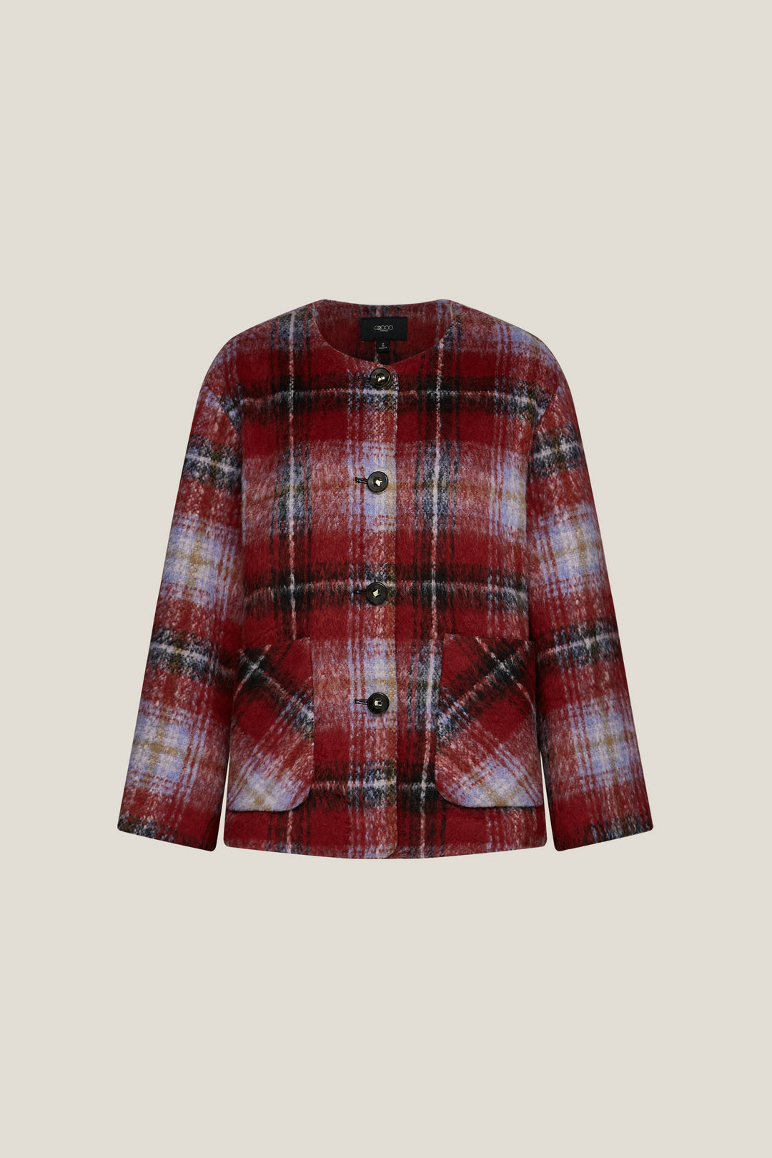 G2000 WOMAN-brushed-round-neck-jacket-59281070-Red