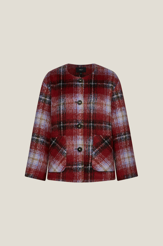 G2000 WOMAN-brushed-round-neck-jacket-59281070-Red