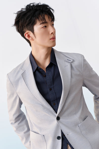 G2000 MAN-machine-washable-標準領-blazer-61119748-Blue