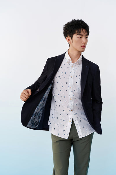 G2000 MAN-machine-washable-標準領-blazer-61119788-Blue