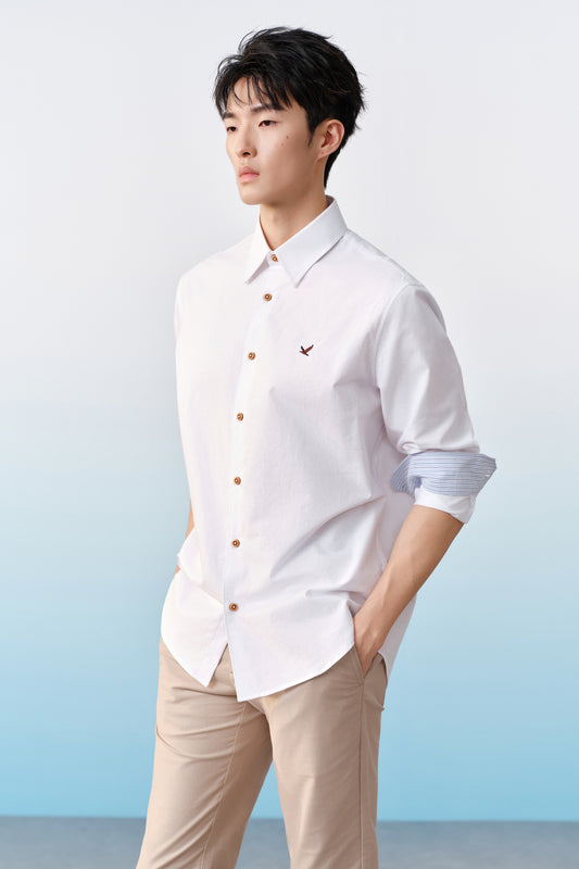 G2000 MAN-100-cotton-標準領-long-sleeve-casual-shirt-61120734-White