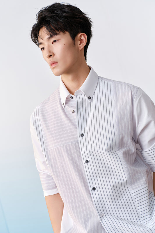 G2000 MAN-100-cotton-領尖鈕扣-long-sleeve-casual-shirt-61120964-White