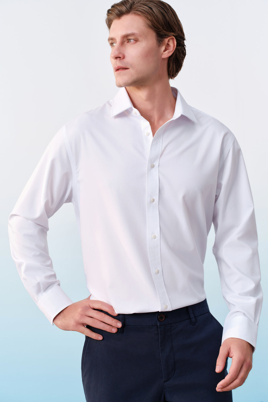 G2000 MAN-non-iron-long-sleeve-dress-shirt-61123121-White