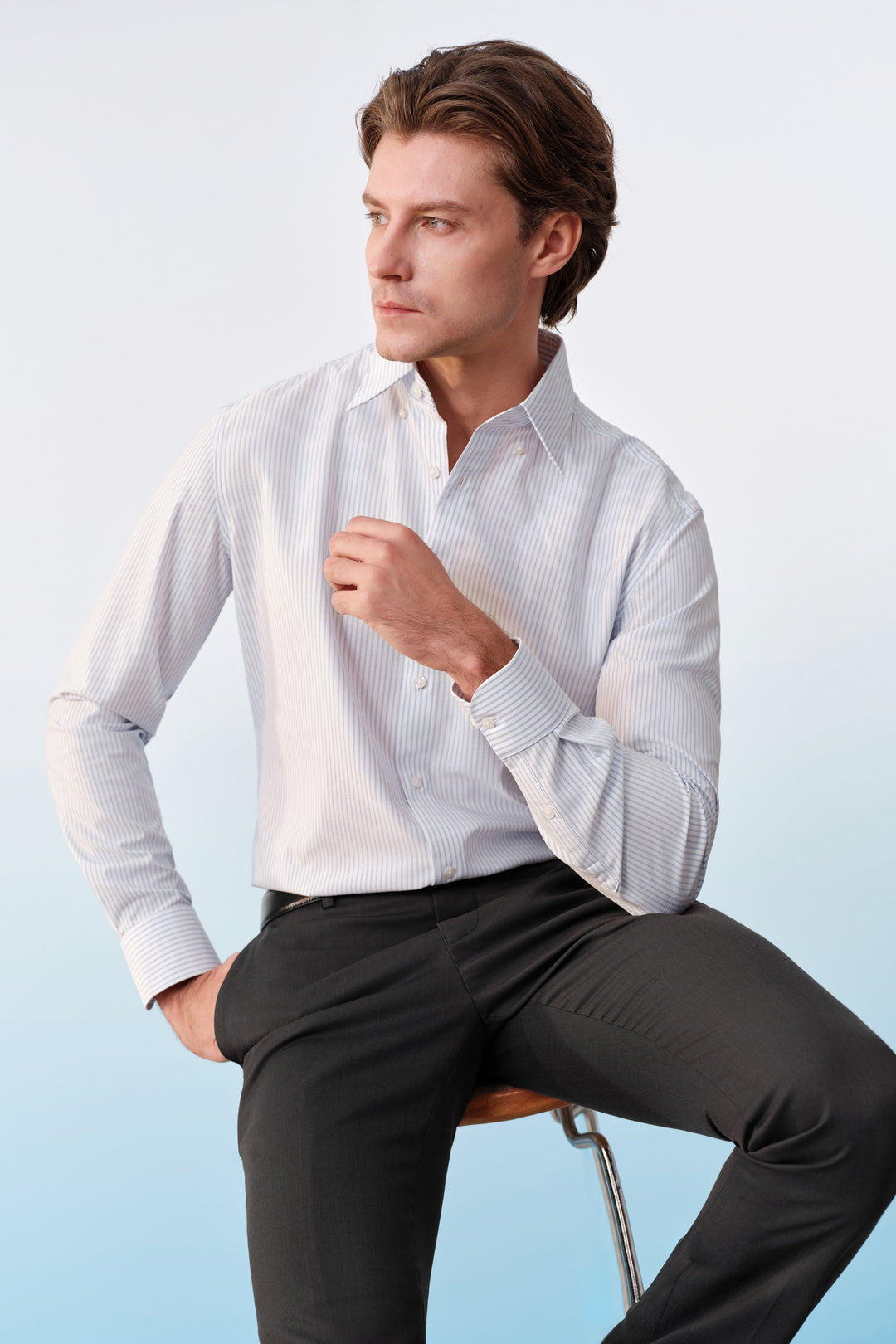 G2000 MAN-non-iron-long-sleeve-dress-shirt-61123292-Blue