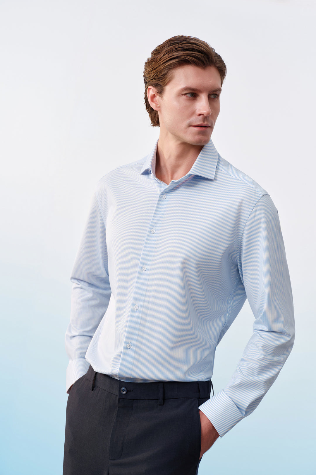 G2000 MAN-non-iron-long-sleeve-dress-shirt-61123422-Blue