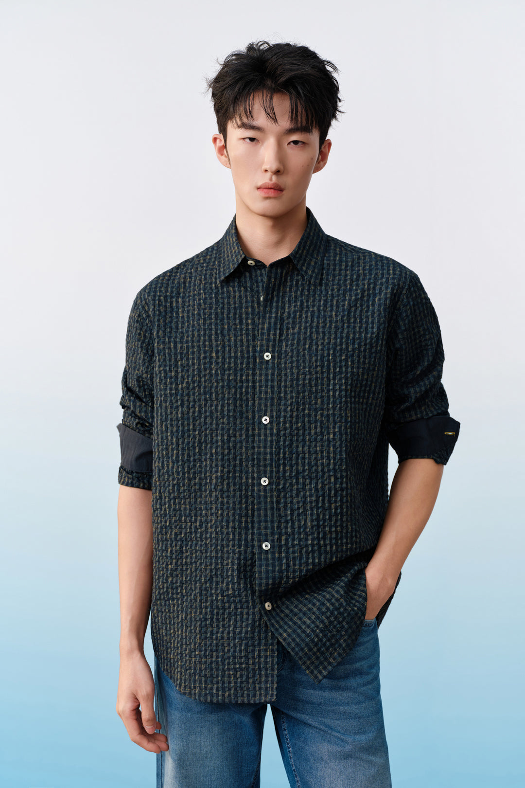 G2000 MAN-relax-fit-long-sleeve-casual-shirt-61123824-Blue