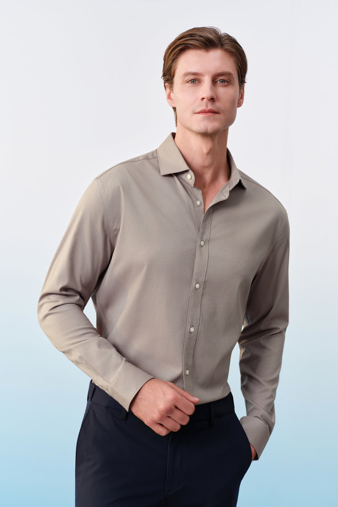 G2000 MAN-non-iron-long-sleeve-dress-shirt-61123883-Grey