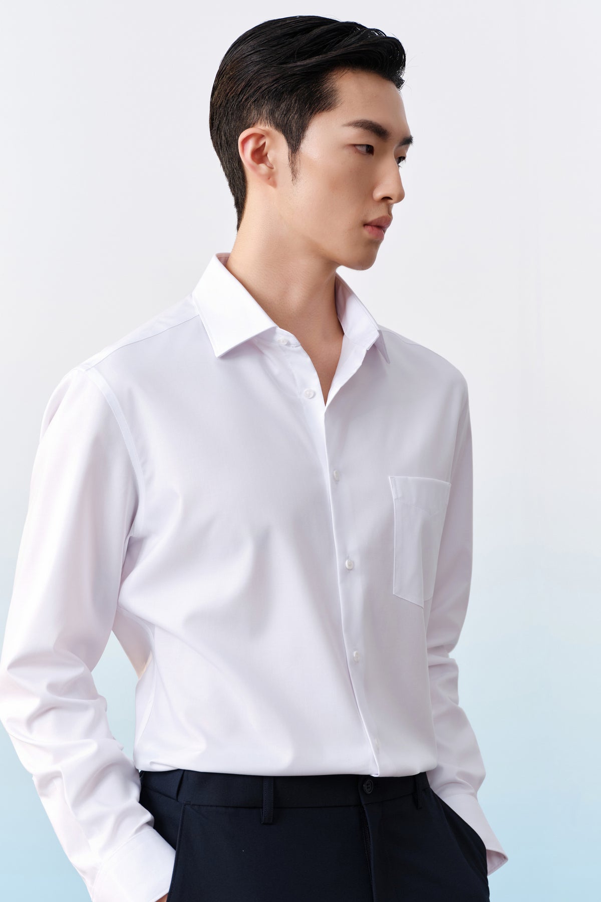 G2000 MAN-three-proof-finish-twill-long-sleeve-dress-shirt-61123892-White