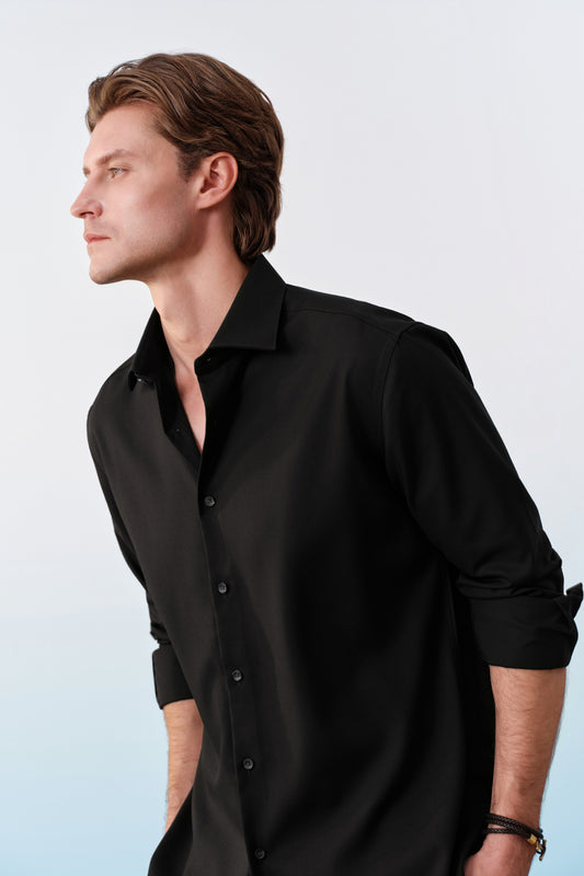 G2000 MAN-non-iron-long-sleeve-dress-shirt-61123902-Black