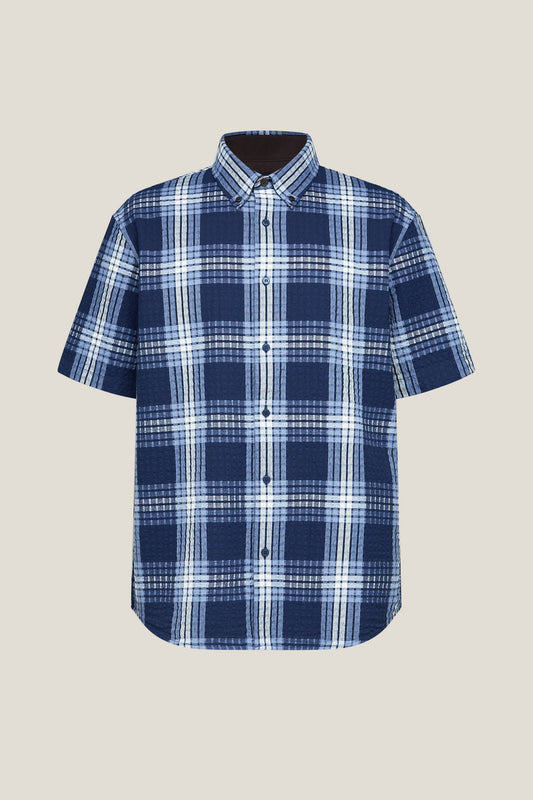 G2000 MAN-cotton-blend-short-sleeve-casual-shirt-61130764-Blue