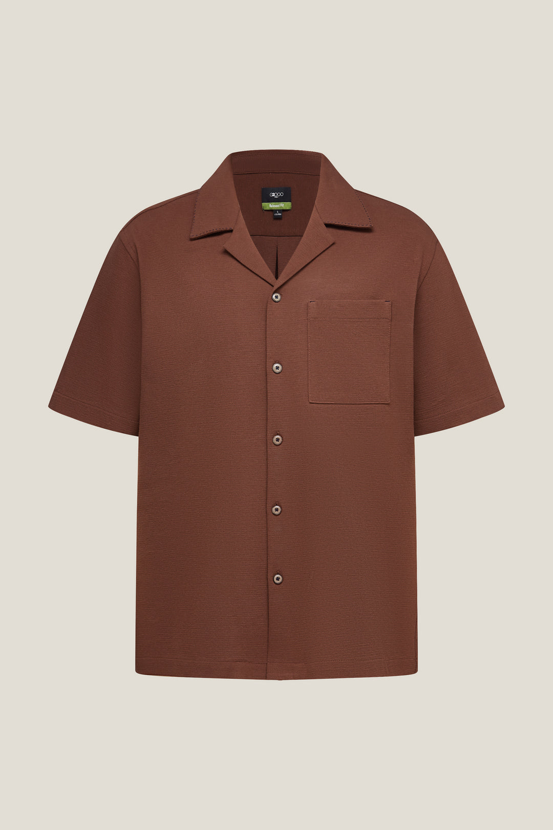 G2000 MAN-cotton-blend-knit-cotton-blend-short-sleeve-casual-shirt-61130914-Brown
