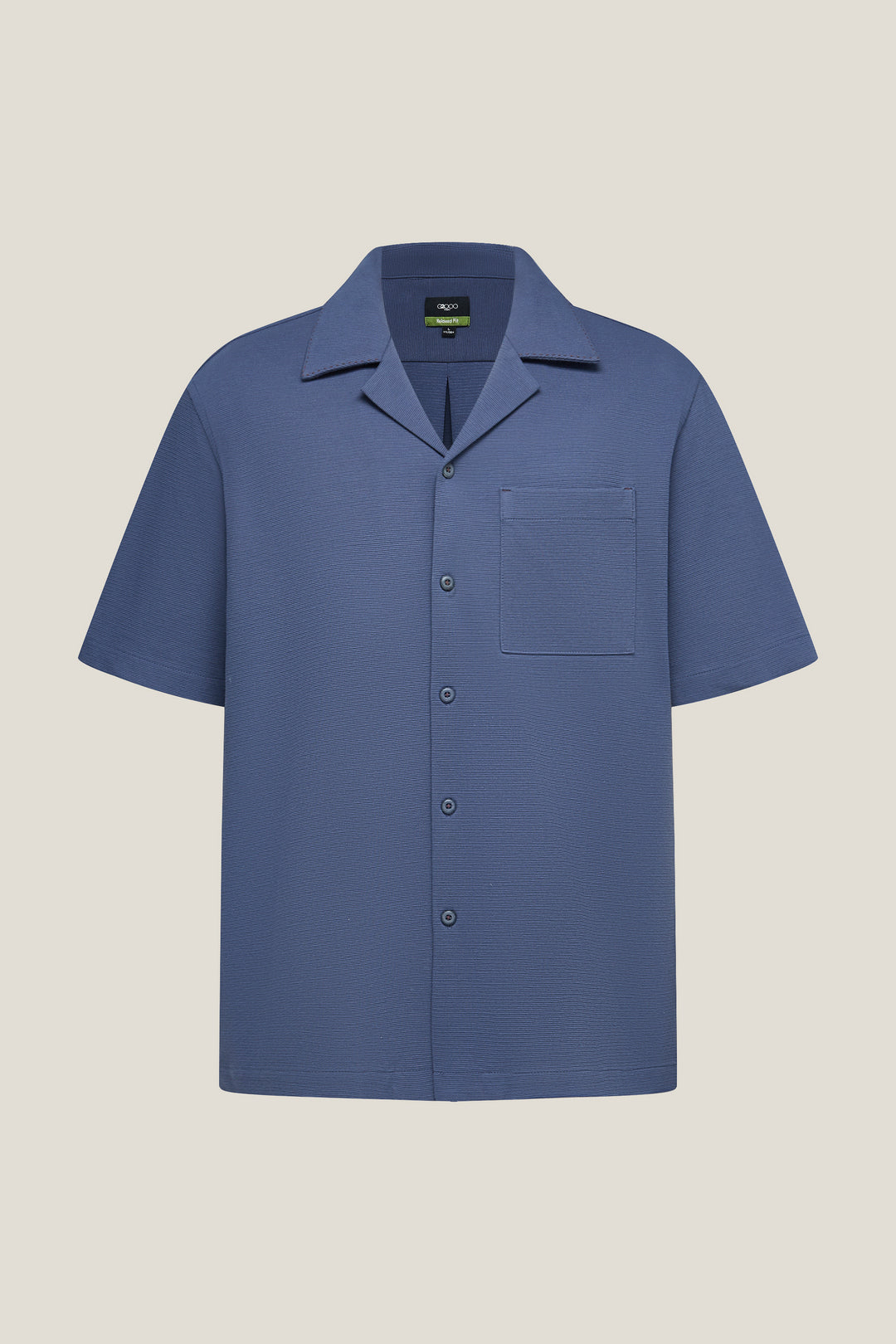 G2000 MAN-cotton-blend-knit-cotton-blend-short-sleeve-casual-shirt-61130914-Blue